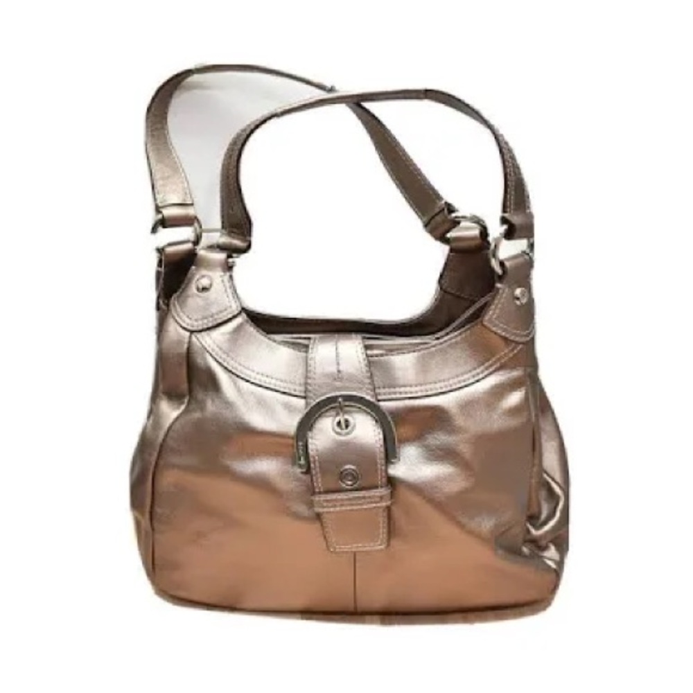 Coach Soho Leather Metallic Bronze Hobo Buckle Shoulder Bag